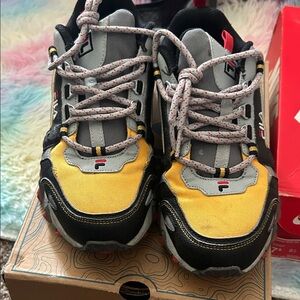 Fila Kids' Black, Yellow, and Gray Sneakers
